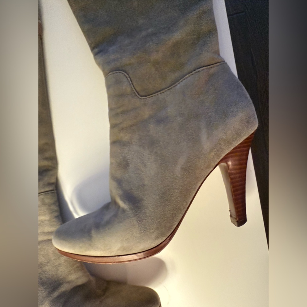 COLE HAAN x Nike Air Grey Suede Tall Heeled Boots / Womens Size 6.5B - Picture 5 of 16
